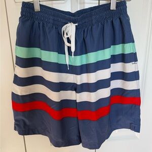 Chubbies Swim Trunks Mens Large Blue Striped Chino Swimming 7" Inseam Casual